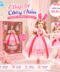 Bộ Đồ Chơi Búp Bê Công Chúa Thỏ Hồng